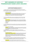 BEST ANSWERS ATI CAPSTONE PHARMACOLOGY EXAM2 LATEST 2022/2023