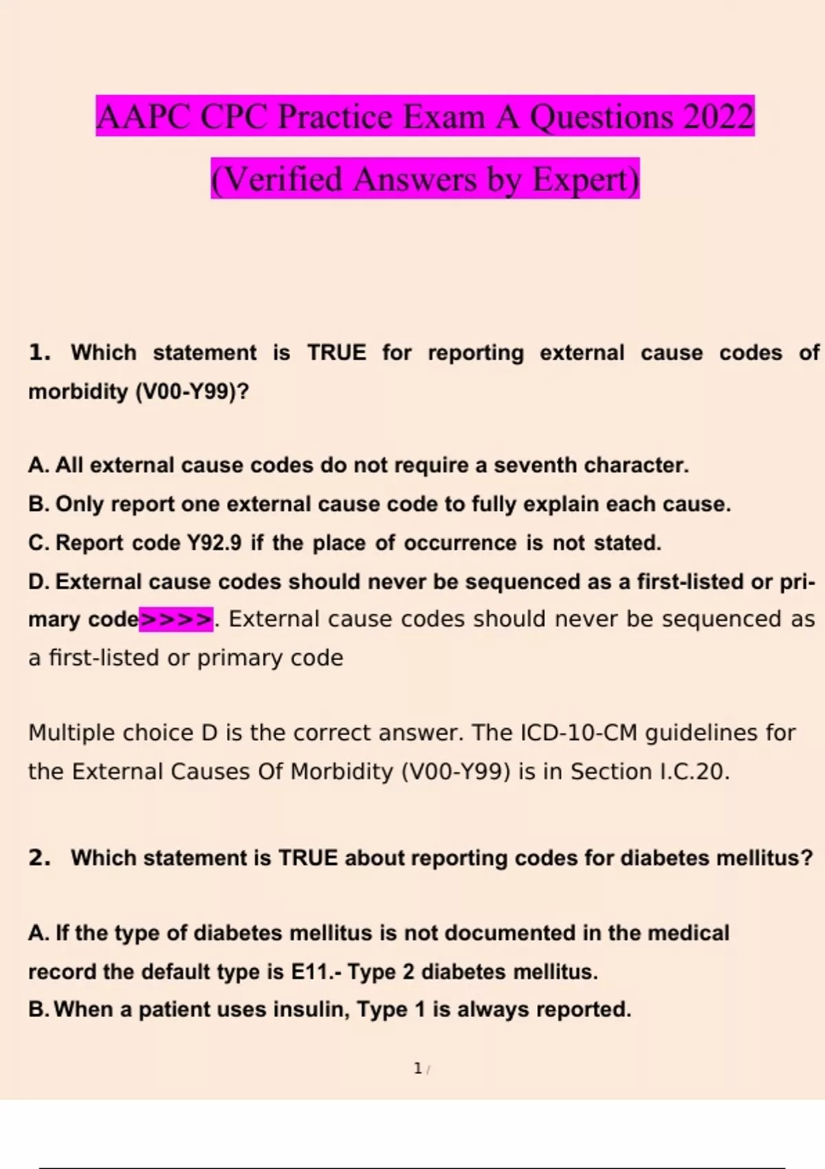 AAPC CPC Practice Exam A Questions And Answers(2023), 41% OFF