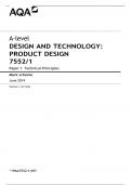 A-level DESIGN AND TECHNOLOGY: PRODUCT DESIGN 7552/1 Paper 1 Technical Principles