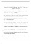 RBT Exam Study Guide 2022 Questions  and 100% correct Answers