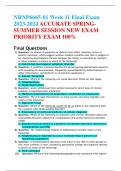 NRNP6665-01 Week 11 Final Exam 2023-2024 ACCURATE SPRING-SUMMER SESSION NEW EXAM PRIORITY EXAM 100%