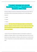 ***HURST REVIEW NCLEX-RN Readiness Exam 1*** Questions and Answers 100% Pass