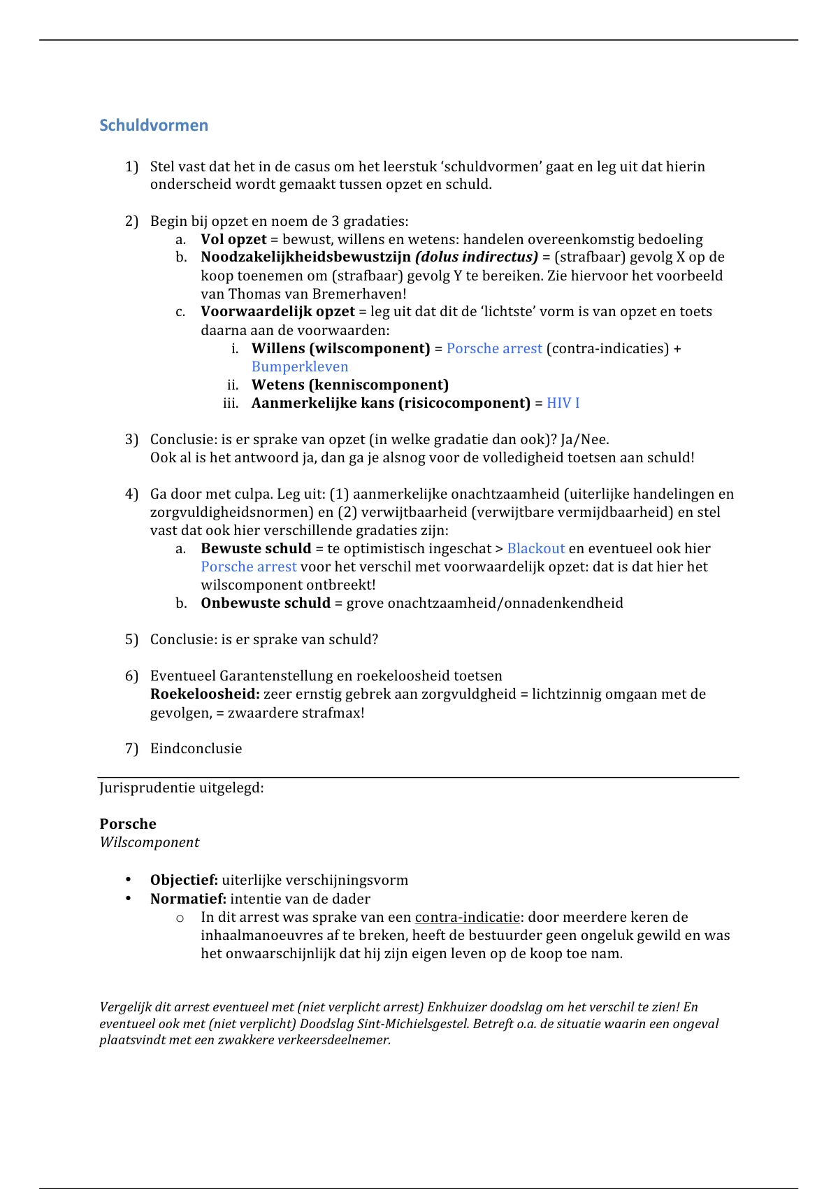 Samenvatting Schematisch Overzicht - Materieel Strafrecht - Stuvia NL