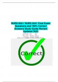 NURS 6541/ NURS 6541 Final Exam Questions and 100% Correct  Answers Study Guide Review Updated 2023