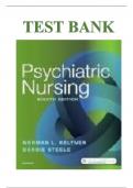 TEST BANK FOR PSYCHIATRIC NURSING, 8TH EDITION, NORMAN L. KELTNER, DEBBIE STEELE,