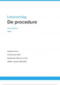 Boekverslag "De procedure" - Harry Mulisch