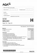 AQA GCSE BIOLOGYHIGHER TIER PAPER 1H