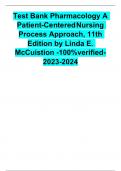 Test Bank Pharmacology A Patient-Centered Nursing Process Approach, 11th Edition by Linda E. McCuistion -100%verified- 2023-2024