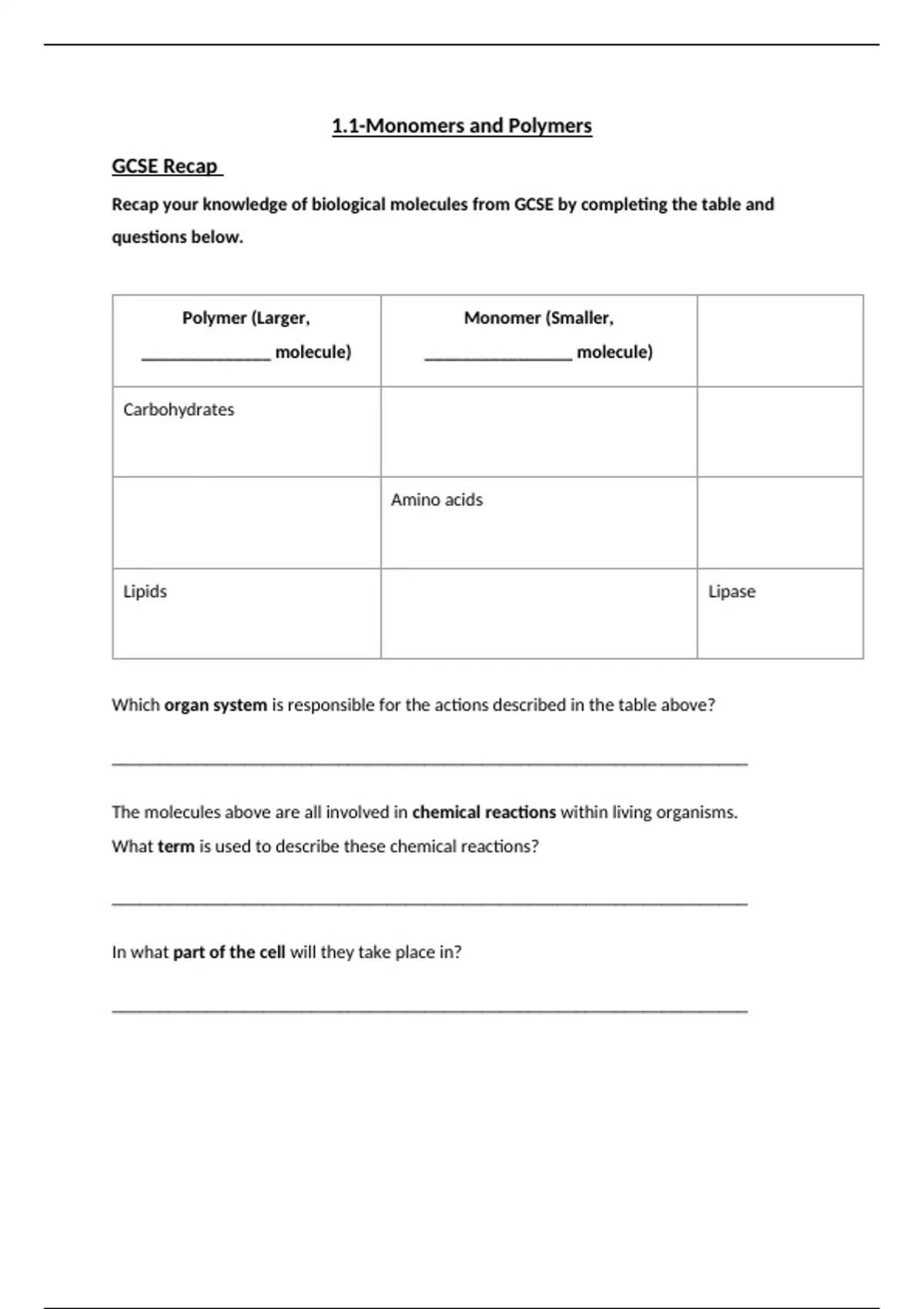 aqa-a-level-biology-topic-1-biological-molecules-1-1-monomers-and