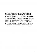 GERO HESI EXAM TEST BANK | QUESTIONS WITH ANSWERS 100% CORRECT 2023 LATEST SOLUTION GUARANTEED GRADE A+