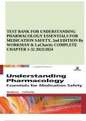 TEST BANK FOR UNDERSTANDING PHARMACOLOGY ESSENTIALS FOR MEDICATION SAFETY, 2nd EDITION By WORKMAN and LaCharity COMPLETE CHAPTER 1-32 2023/2024