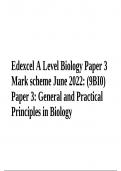 Edexcel A Level Biology Paper 1 Mark Scheme June 2022 Advanced Biochemistry, Microbiology and Genetics, Edexcel A Level Biology Paper 2 Mark Scheme June 2022: GCE In Biology B (9BI0/02) Paper 2: Advanced Physiology, Evolution and Ecology and Edexcel A Lev