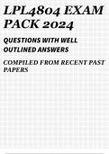 LPL4804 EXAM PACK 2024