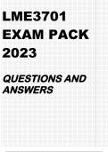 LME3701 EXAM PACK 2023