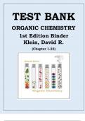 Test Bank Organic Chemistry, 1st Edition Binder Klein, David R. This Documents covers Chapters 1-23.pdf