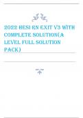 2022 HESI RN EXIT V3 WITH COMPLETE SOLUTION(A LEVEL FULL SOLUTION PACK)