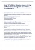 IAAP CPACC Certification: Accessibility and Universal Design/150 Questions /Correct 100%IAAP CPACC Certification: Accessibility and Universal Design/150 Questions /Correct 100%