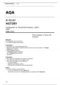 AQA A-level HISTORY Component 1J JUNE 2022 QUESTION PAPER-The British Empire, c1857–1967 