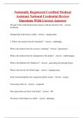 Nationally Registered Certified Medical Assistant National Credential Review Questions With Correct Answers