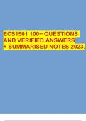 ECS1501 100+ QUESTIONS AND VERIFIED ANSWERS + SUMMARISED NOTES 2023.