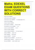 Maths, EDEXEL EXAM QUESTIONS WITH CORRECT SOLUTIONS  