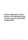 CWEA Collections Grade 2 Practice Test 2023 | Questions and Answers Latest Graded A+ 2023