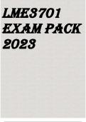 LME3701 EXAM PACK 2023