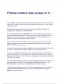 Prophecy health medical surgical RN A Questions &  Answers 2023 ( A+ GRADED 100% VERIFIED)