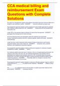 CCA medical billing and reimbursement Exam Questions with Complete Solutions 