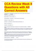 CCA Review Week 8 Questions with All Correct Answers 