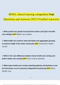 HOSA clinical nursing competition Test Questions and Answers 2023 (Verified Answers)
