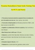 Fresenius Hemodialysis Study Guide Training Class for PCT's and Nurses Questions and Answers | 100% Verified 170 Questions