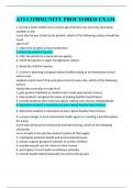 ATI COMMUNITY HEALTH PROCTORED EXAM-STUDY GUIDE/ATI COMMUNITY HEALTH FINAL A (Questions and Answers, 100% Verified)