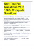 Unit Test Full Questions With 100% Complete Solutions