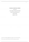  NUR 427 Introduction to Clinical Practice Guidelines Nastica Lopez Questions and Answers Graded A+.