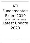 ATI Fundamentals Exam 2019 (2 Versions Combined) Latest Update 2023