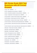 NIH Stroke Scale 2023 Test Questions with All Correct Answers 