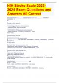 NIH Stroke Scale 2023-2024 Exam Questions and Answers All Correct