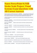 Bundle For NIH Stroke Scale Exams Questions with All Correct Answers