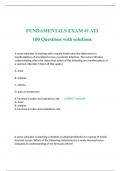 ATI FUNDAMENTALS EXAM #1 ATI  100 Questions with solutions 