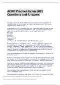 ACRP Practice Exam  Questions and Answers