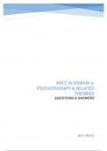 ANCC IQ DOMAIN 4: PSYCHOTHERAPY & RELATED THEORIES QUESTIONS & ANSWERS BEST UPDATE