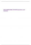 MCQ ENDOCRINE SYSTEM Questions and Answers