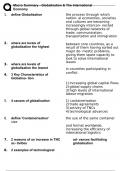 Macro Summary - Globalisation & The International Economy