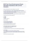 NYS Tow Truck Endorsement Exam Simulator Questions with correct Answers 