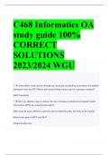 C468 Informatics OA  study guide 100%  CORRECT  SOLUTIONS  2023/2024 WGU