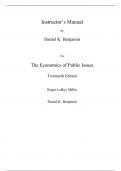 The Economics of Public Issues 20th Edition By Roger Miller, Daniel Benjamin, Douglass North (Solution Manual)