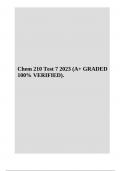 CHEM 210 Exams 1-8 and Final Exam & Chem 210 Test 7 2023 (A+ GRADED 100% VERIFIED).