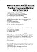 Focus on Adult Health Medical Surgical Nursing 2nd Edition Honan Test Bank