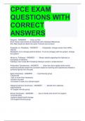 CPCE EXAM QUESTIONS WITH CORRECT ANSWERS